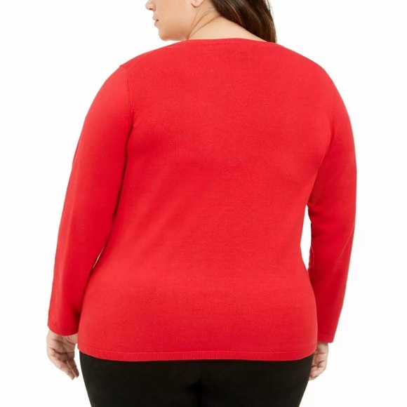 Tommy Hilfiger Red Cotton Sweater - Picture 3 of 5